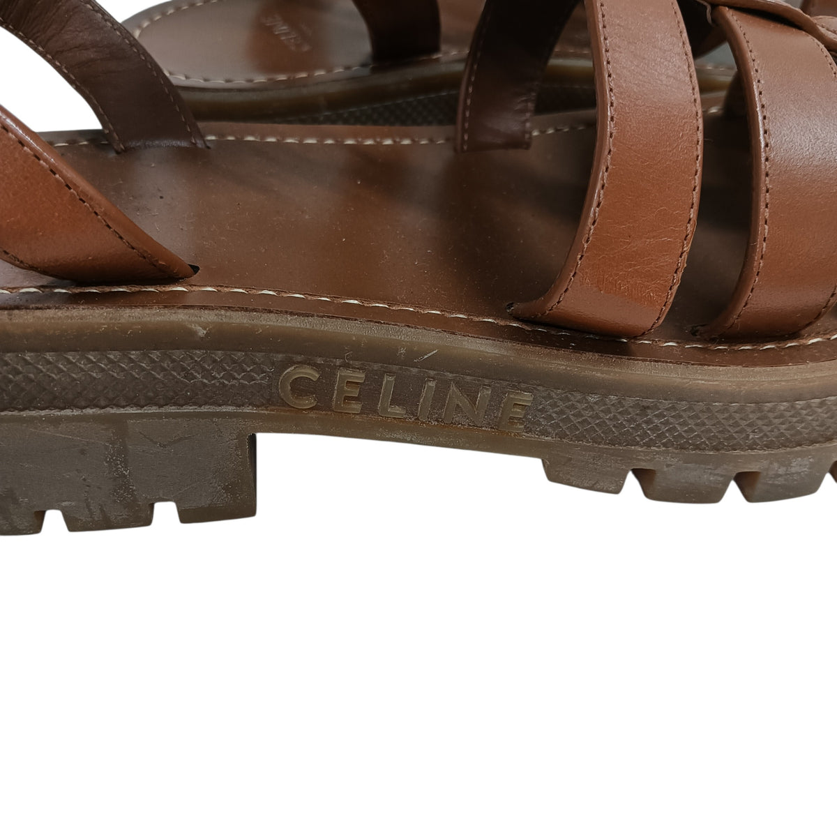 CELINE Sandal 37 Lady's Brown DE0243