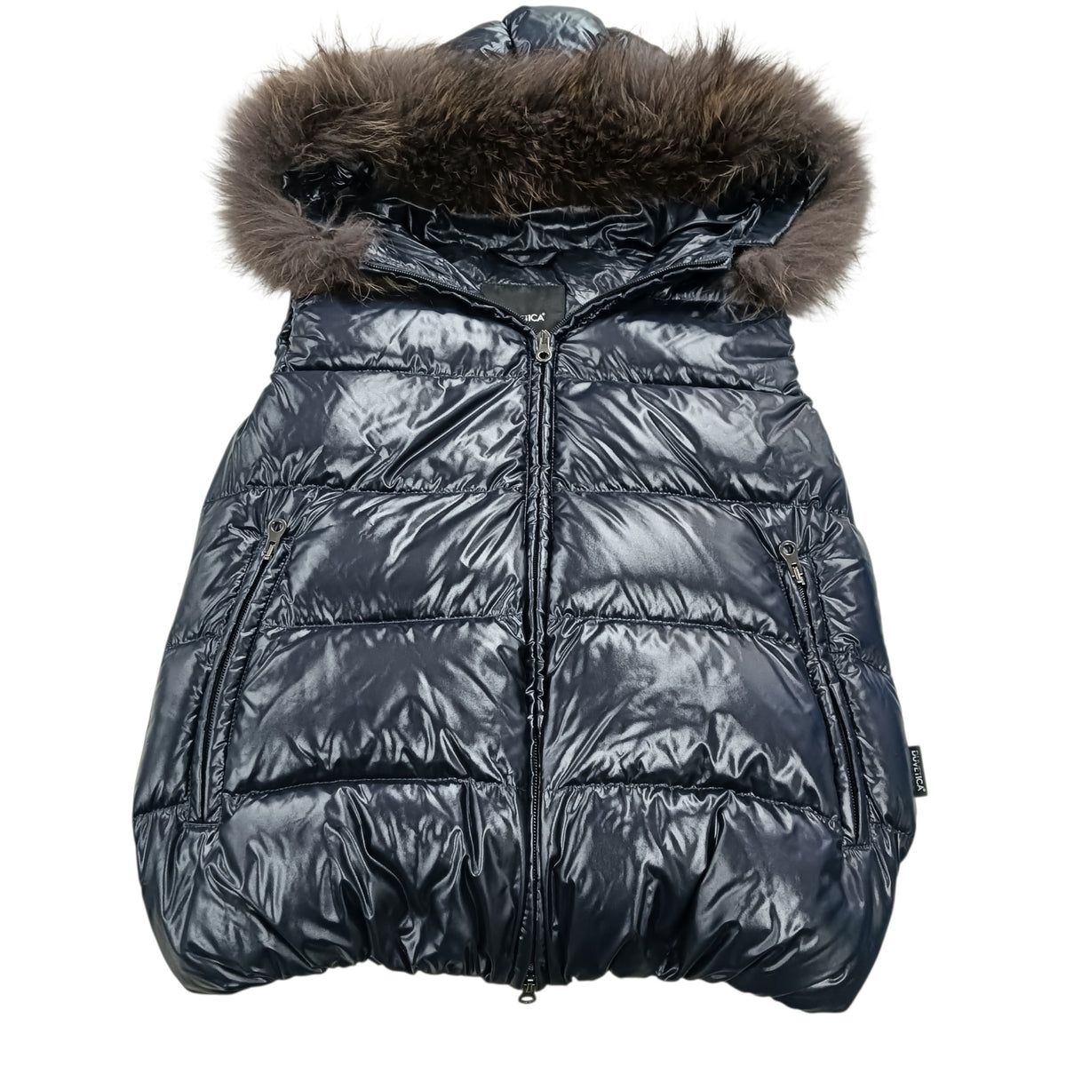 DUVETICA Vest Down Jacket SIZE 42 Lady's Navy 01850721