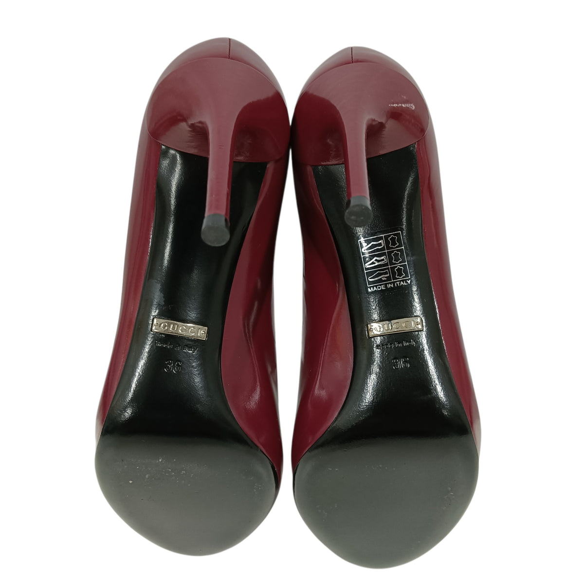 GUCCI Booties 36 Lady's Wine Red