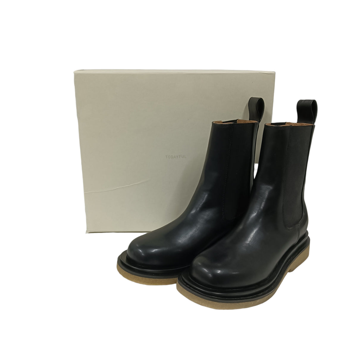 TODAYFUL Boots Leather SINE 38 Black **Inside Damage