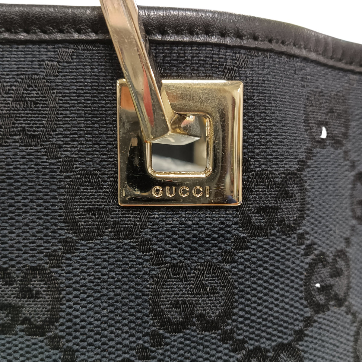 GUCCI Tote Bag 002.1099 Black **Strap Damage