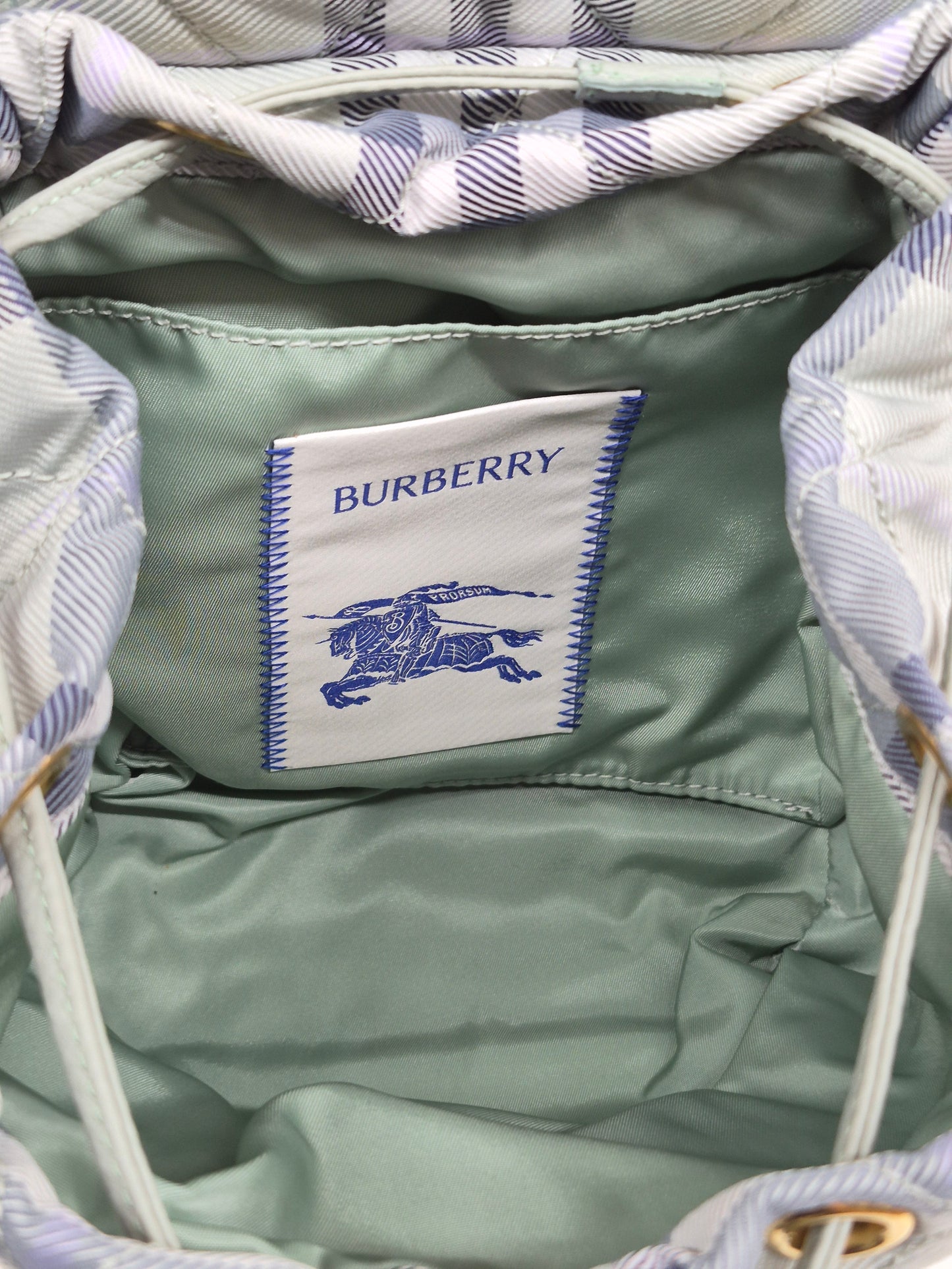 BURBERRY Mini Horseshoe Quill Green With Cloth Bag Lady's 8120872