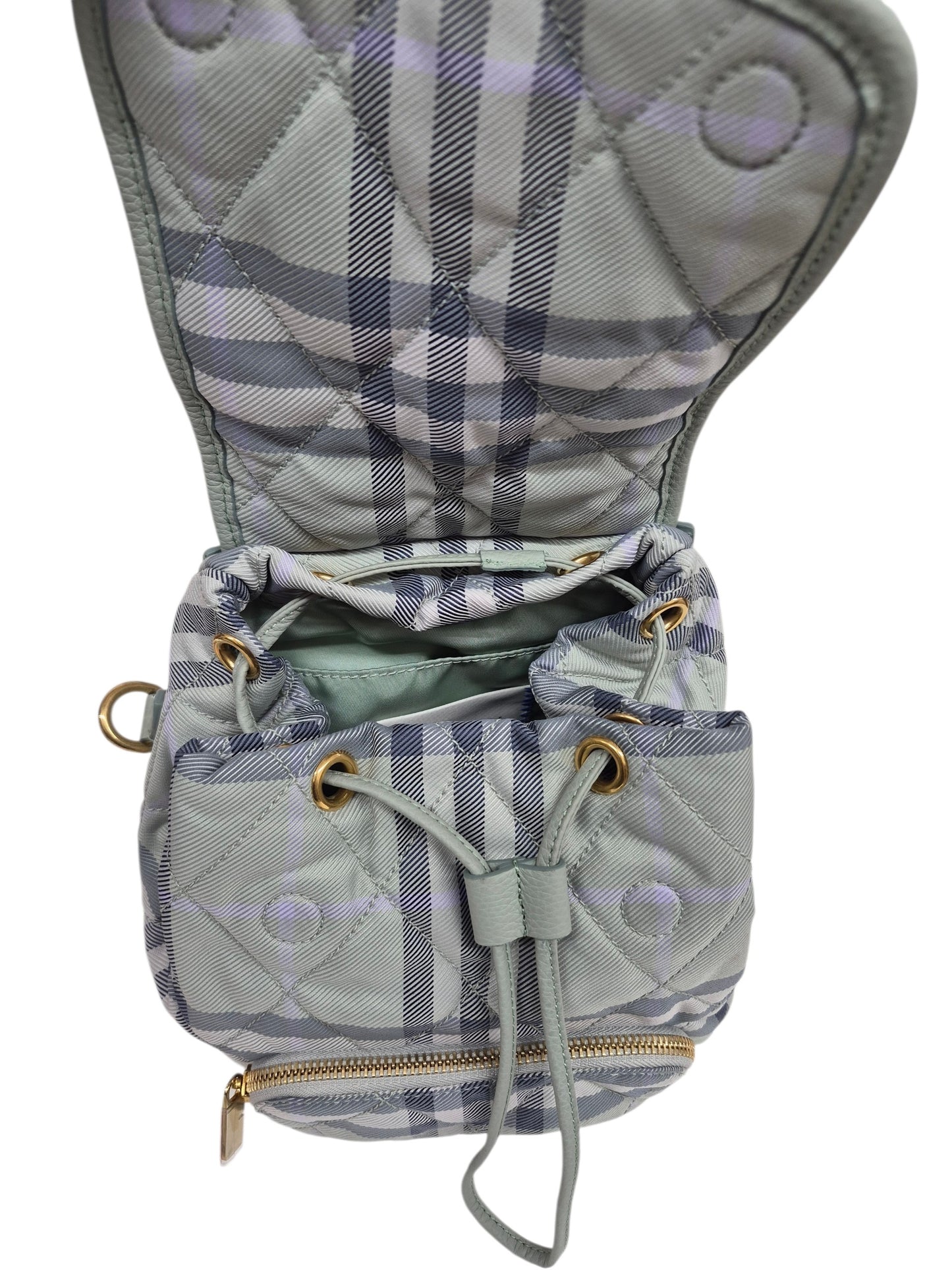 BURBERRY Mini Horseshoe Quill Green With Cloth Bag Lady's 8120872