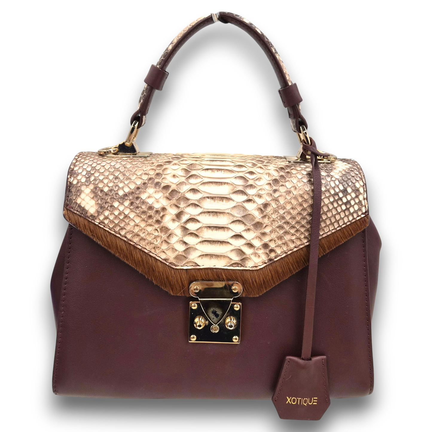 xotique Shoulder Bag Wine Red/Beige Rank(B)