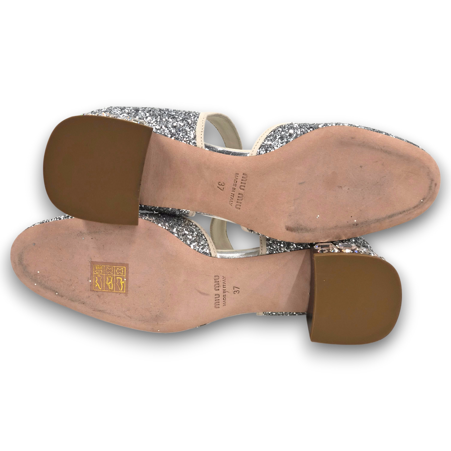 MIU MIU Bijou Sparkle Pumps SIZE 37 Lady's Silver Rank(A)