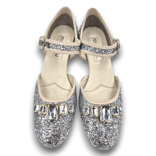MIU MIU Bijou Sparkle Pumps SIZE 37 Lady's Silver Rank(A)