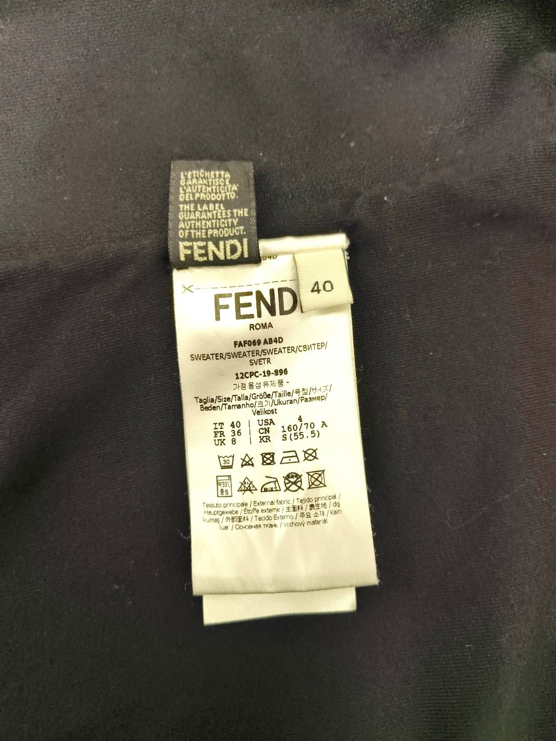 FENDI Jacket Lady's Black FAF069 *Damage* Rank B