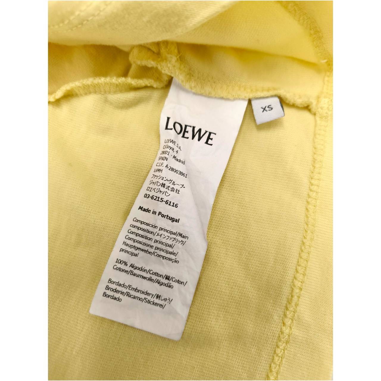LOEWE T-shirt Size XS Lady's Yellow S540Y22X16 Rank B