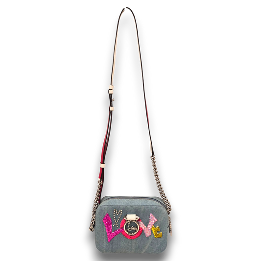 Christian Louboutin Shoulder Bag Sky Blue Rank(B) Stain