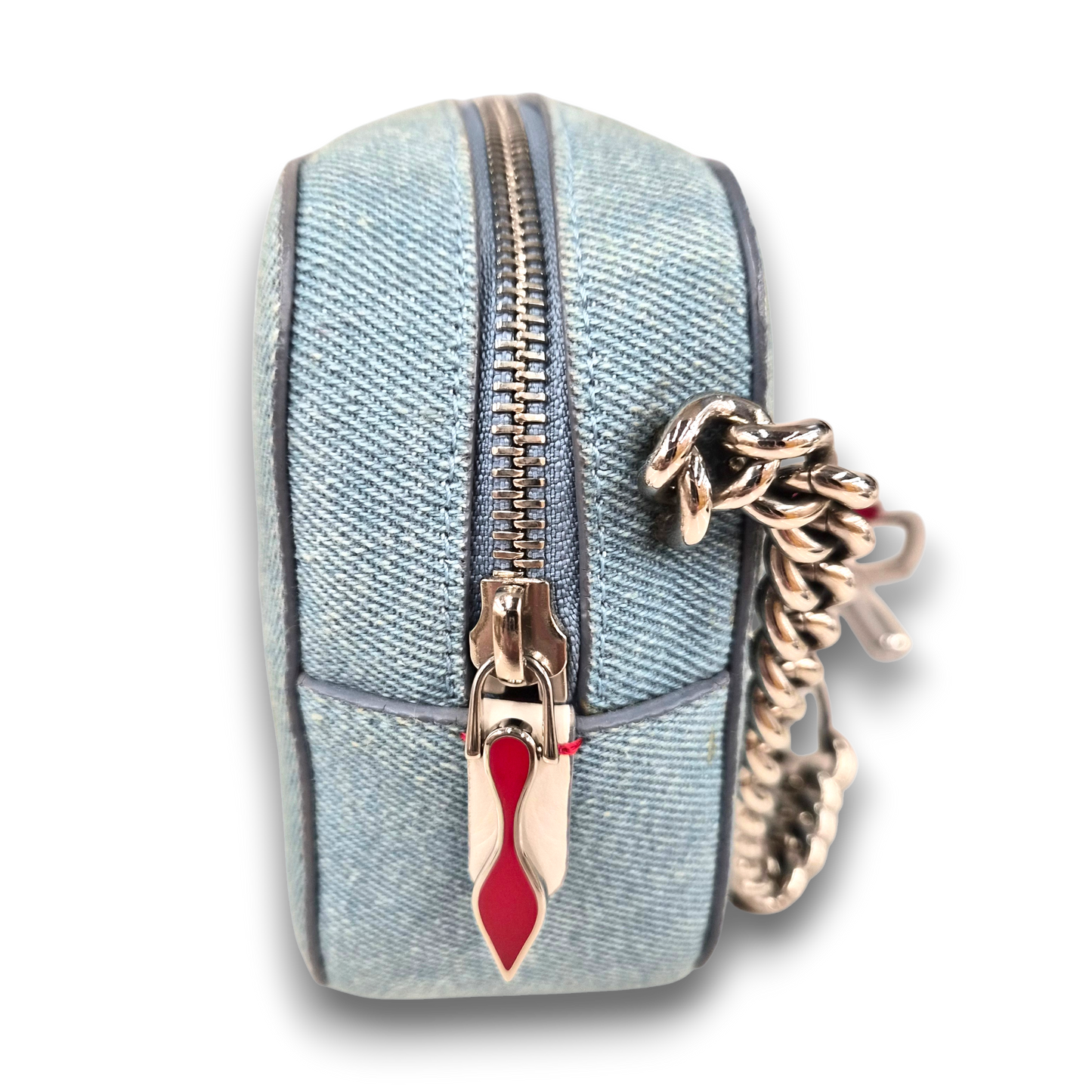 Christian Louboutin Shoulder Bag Sky Blue Rank(B) Stain