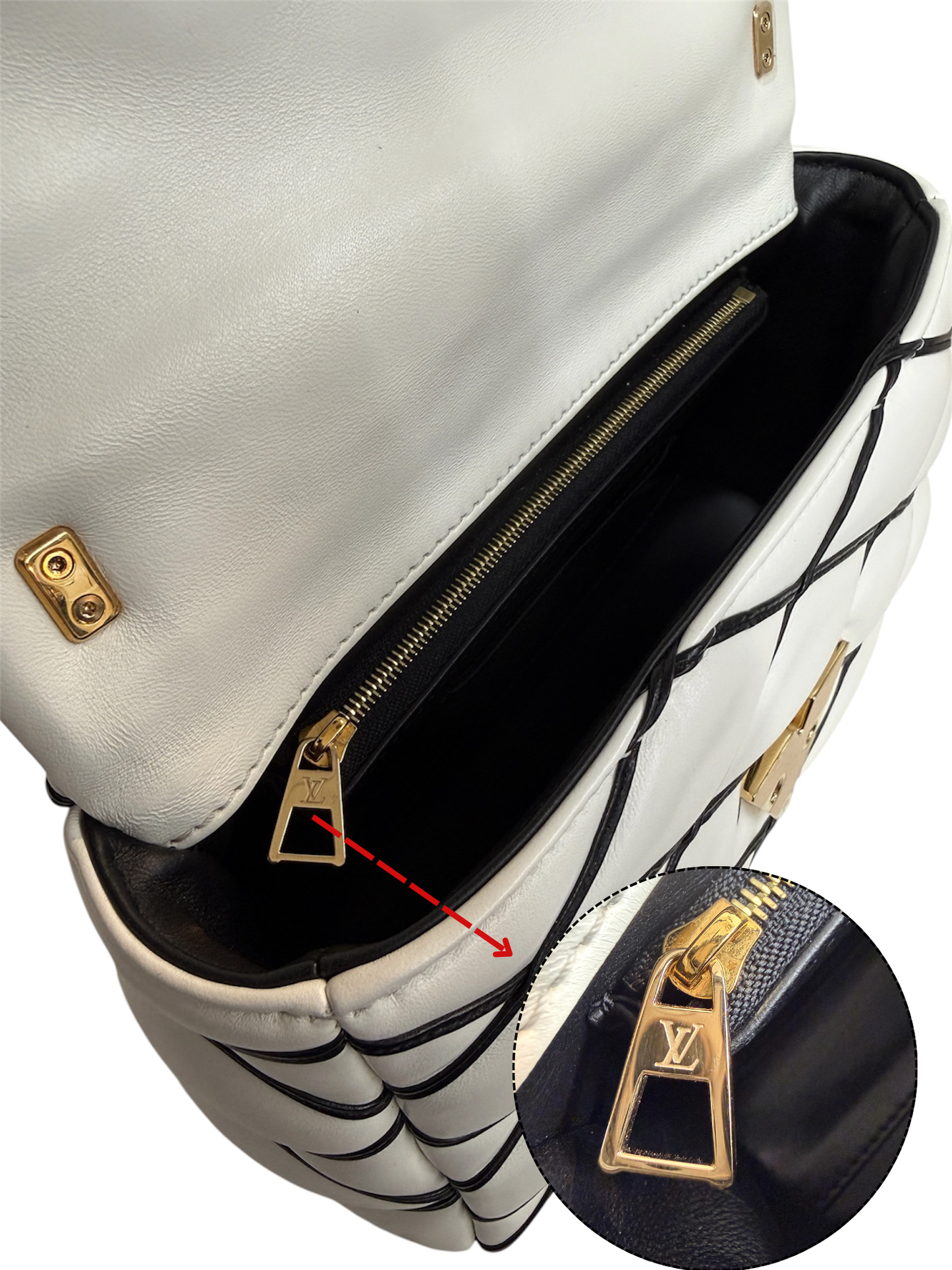 LOUIS VUITTON 2WAY BAG PICO GO-14 M23762 WHITE/BLACK