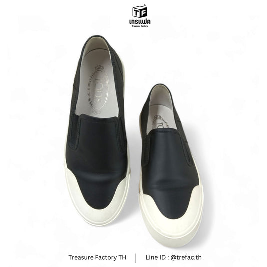 TOD'S Loafers Size 36.5 Lady's **Stain** Black Rank B