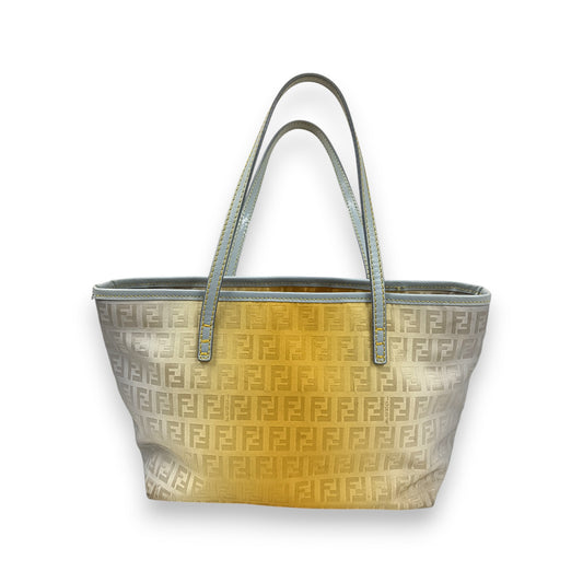 FENDI Tote Bag 8BG099 Rank (B) Gray/Yellow Stain