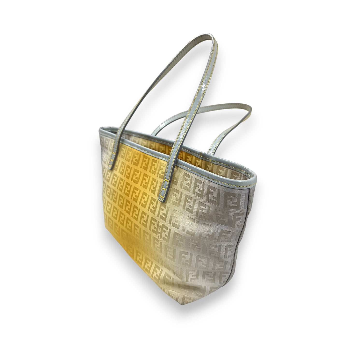 FENDI Tote Bag 8BG099 Rank (B) Gray/Yellow Stain