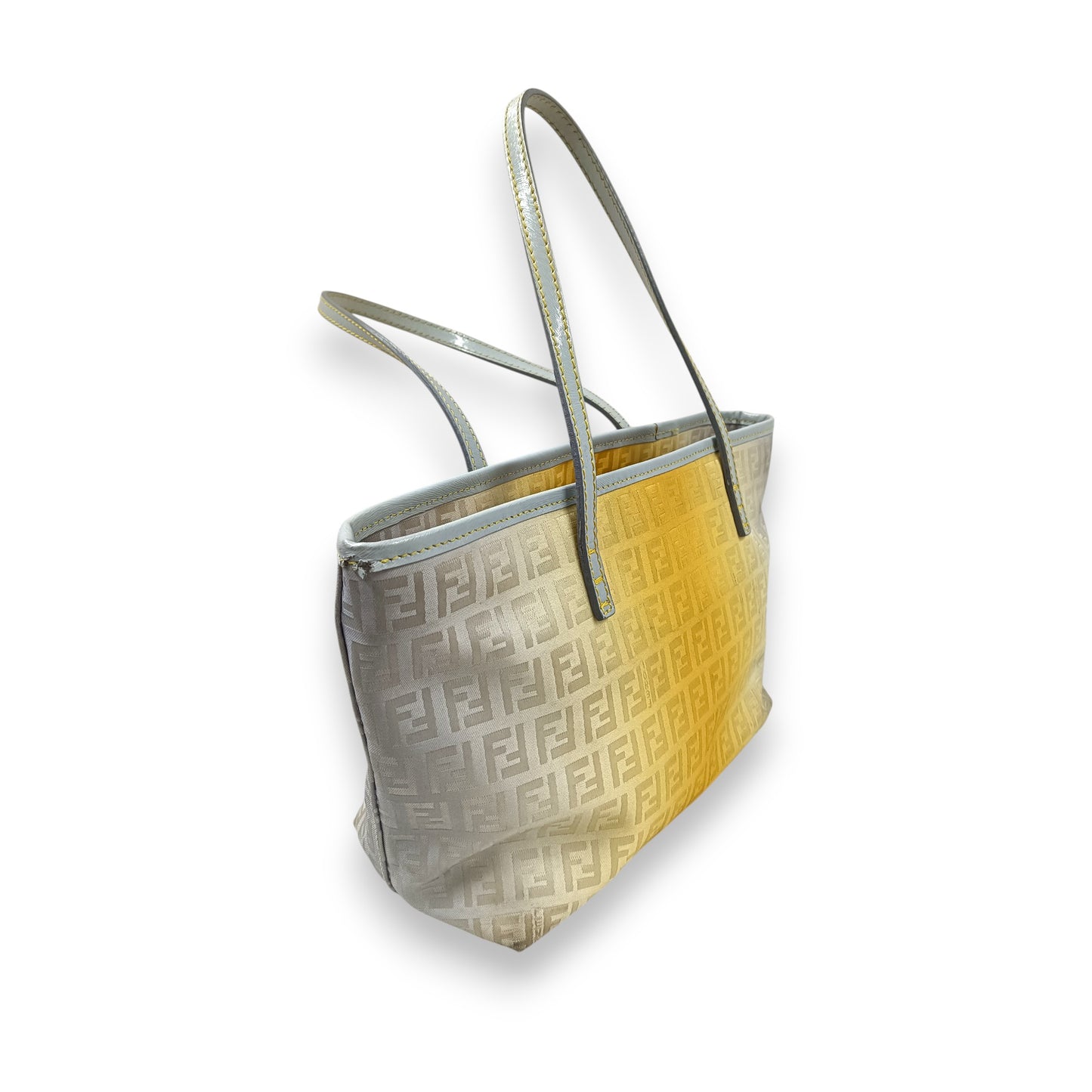 FENDI Tote Bag 8BG099 Rank (B) Gray/Yellow Stain