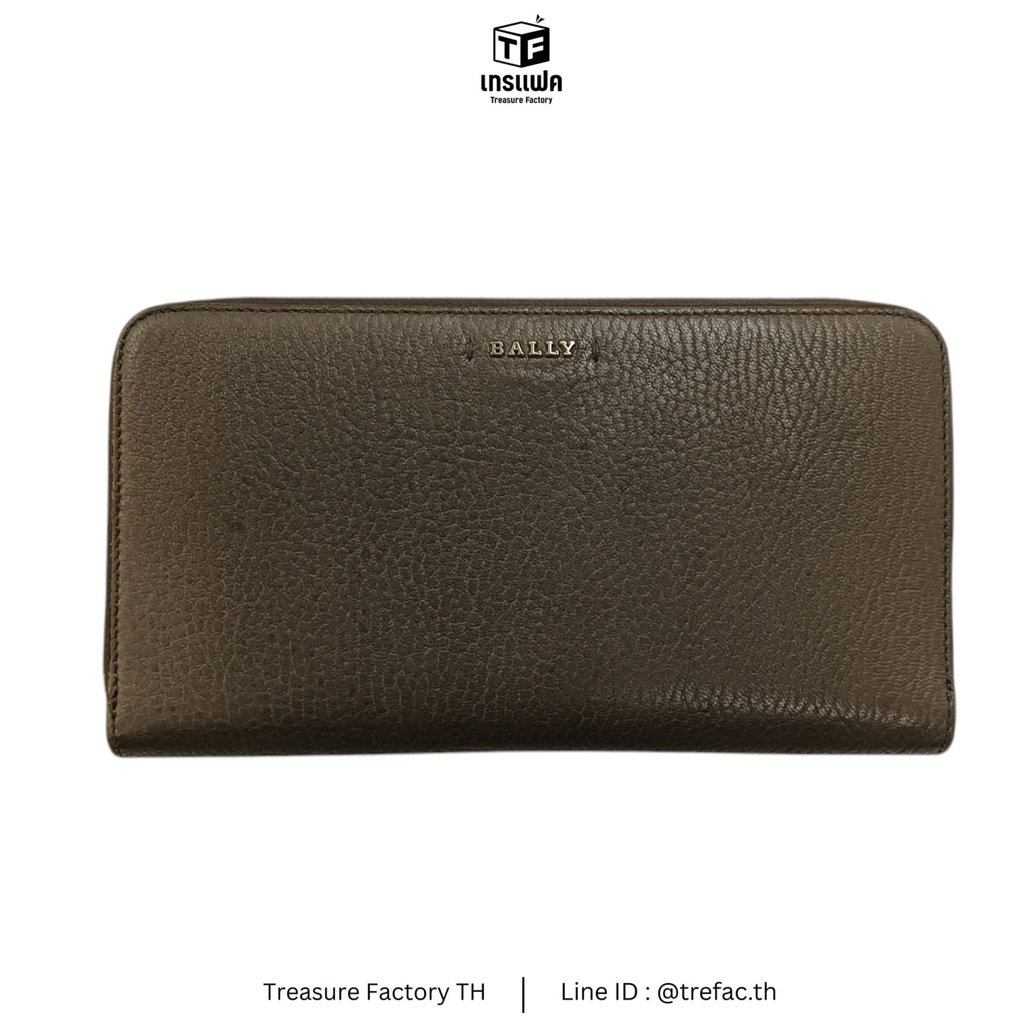 BALLY Long Wallet Gray Round Zip