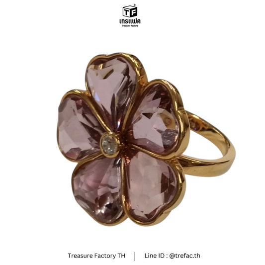 Swarovski Ring Pink/Gold Size 58