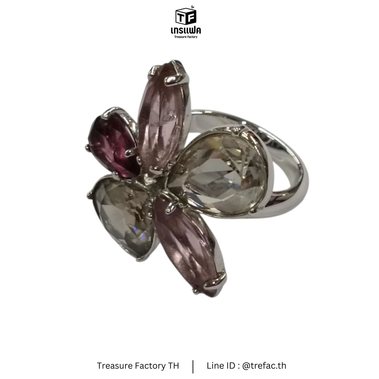 Swarovski Ring Purple/Silver Size 58