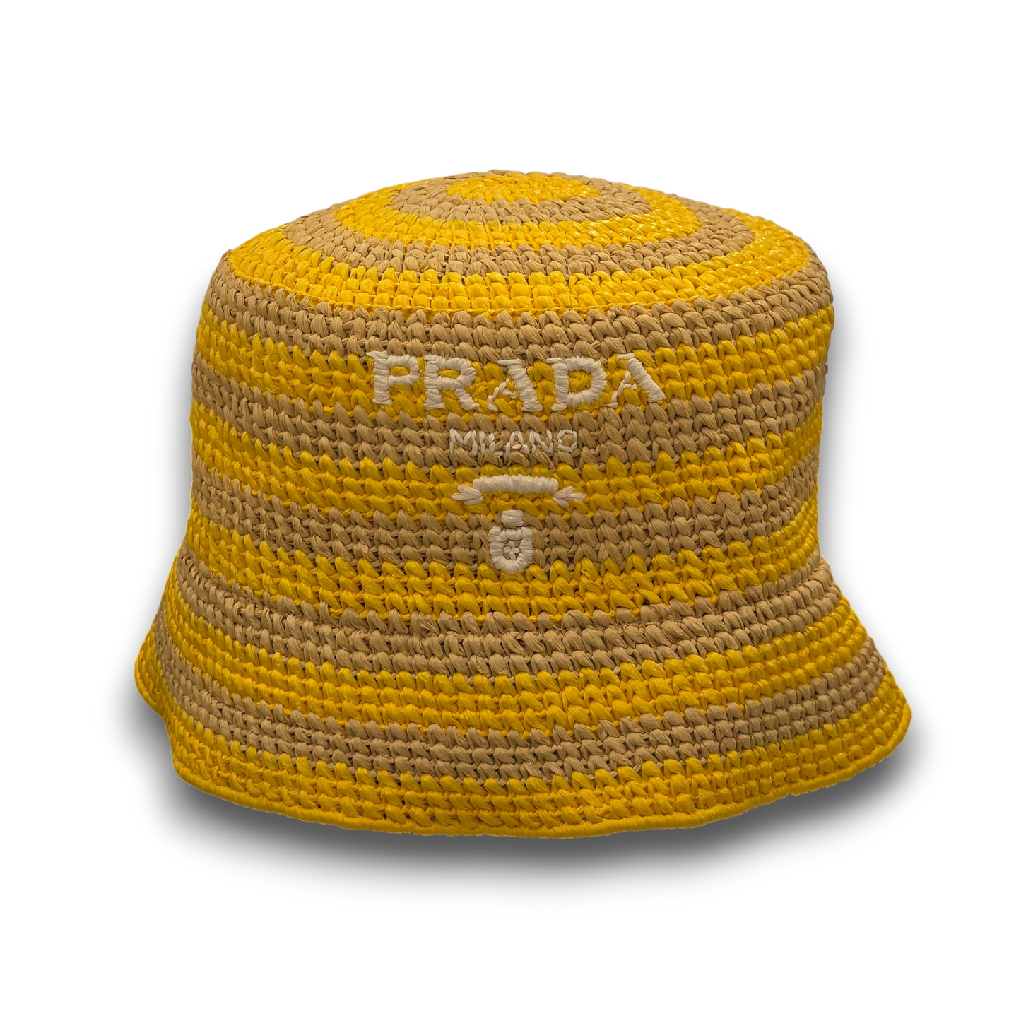 PRADA Hat 1HC137 2D1N Rank (B) Yellow/Brown