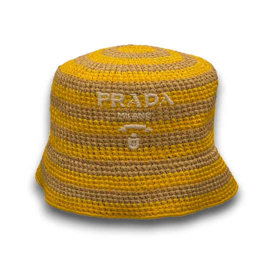 PRADA Hat 1HC137 2D1N Rank (B) Yellow/Brown