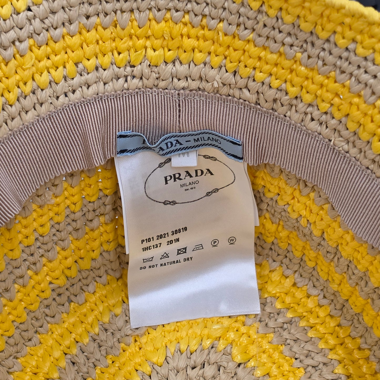 PRADA Hat 1HC137 2D1N Rank (B) Yellow/Brown