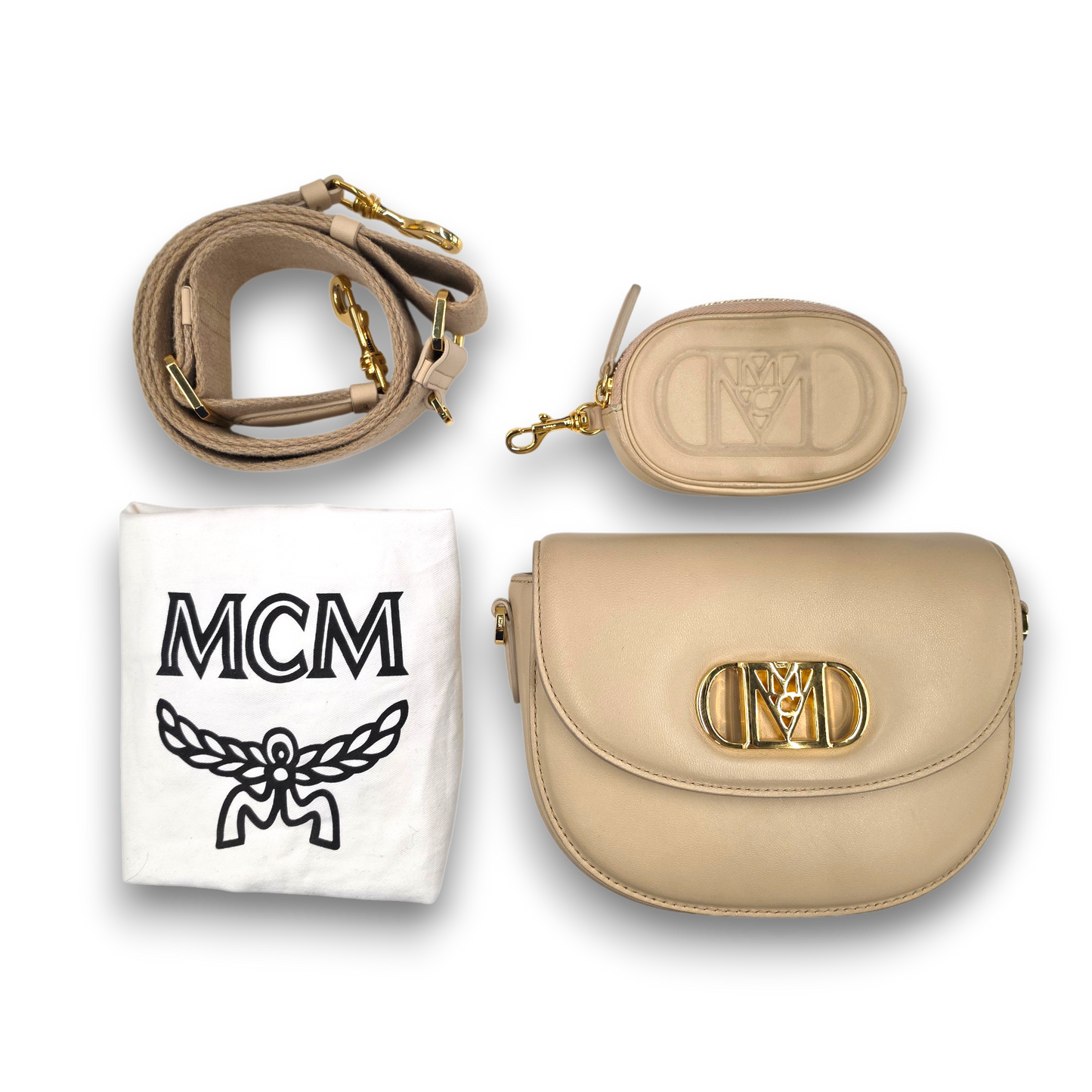 MCM Shoulder Bag Taivia Rank (B) Beige MWRCALD02IW001