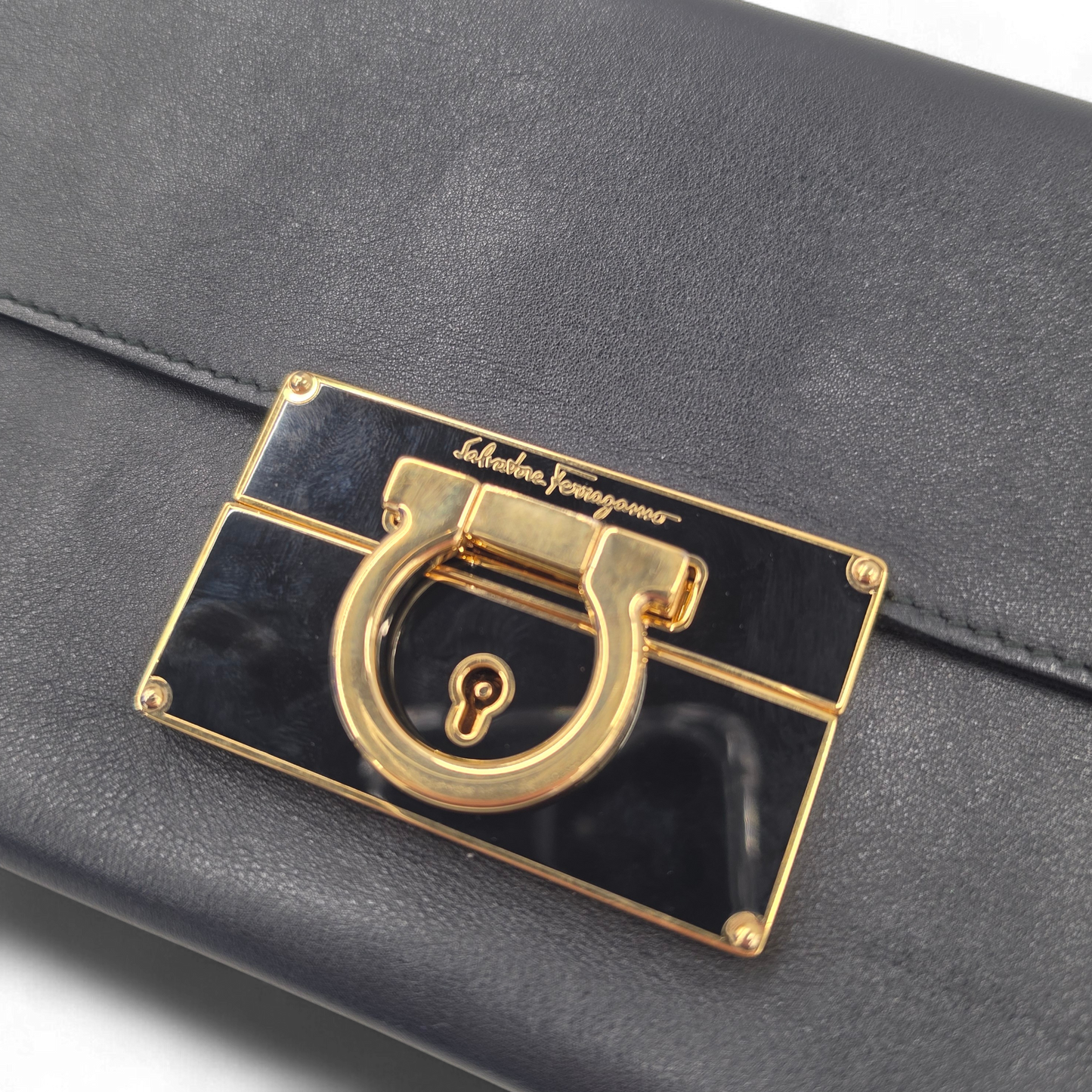 Salvatore Ferragamo Clutch Bag DY-21 Rank (B) Black D734