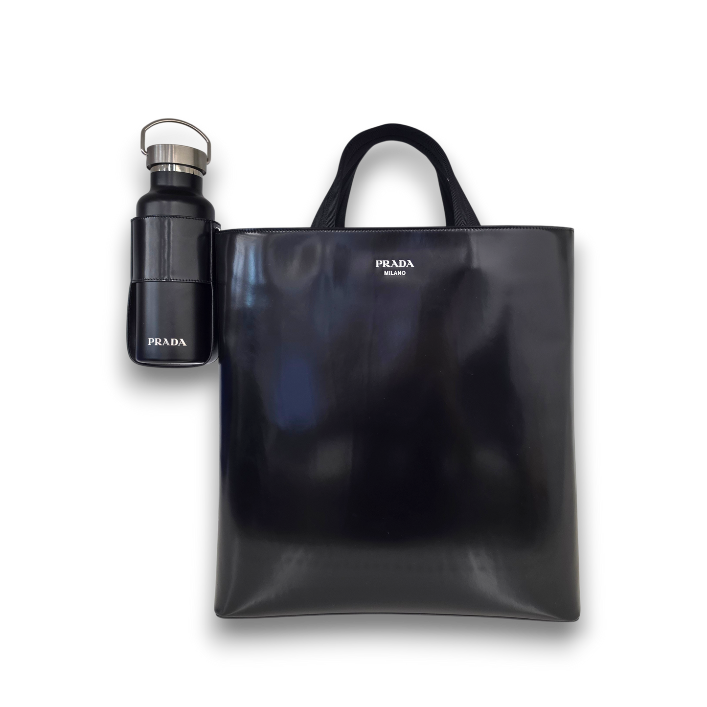 Prada Tote Bag Rank (A) Black RFID ISO 15693 *With Water Bottle*