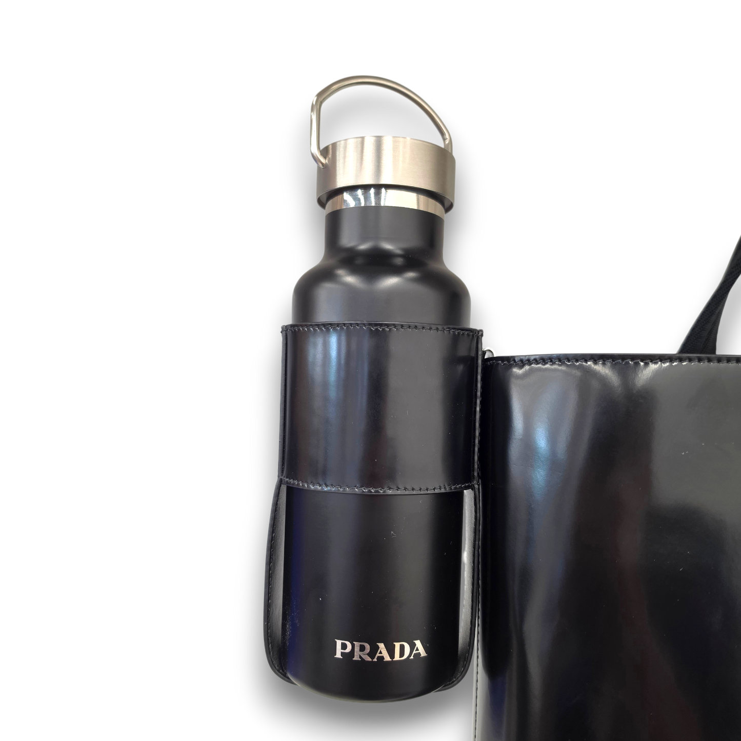 Prada Tote Bag Rank (A) Black RFID ISO 15693 *With Water Bottle*