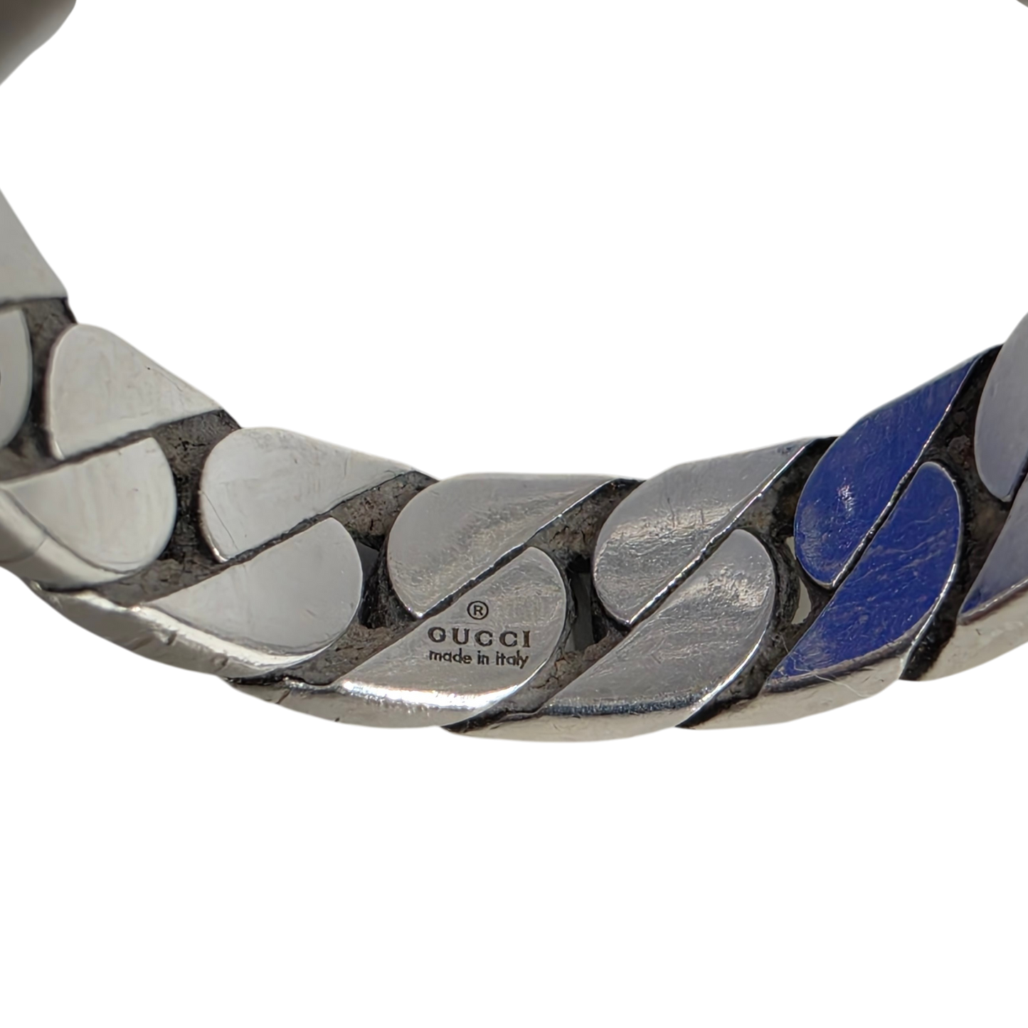 GUCCI Ring YBC661518001 Rank(B) Silver Scratch F1930FI Interlock