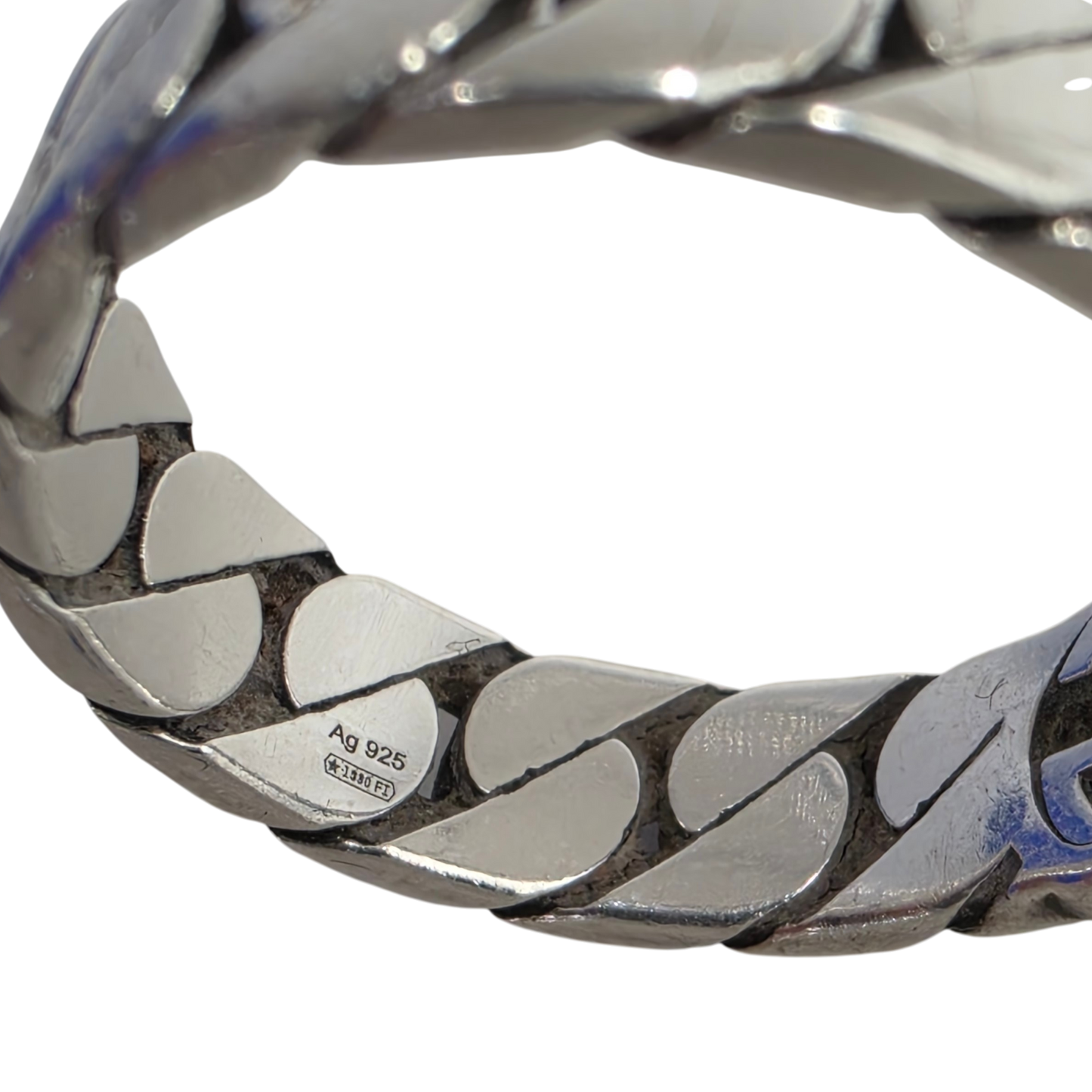 GUCCI Ring YBC661518001 Rank(B) Silver Scratch F1930FI Interlock