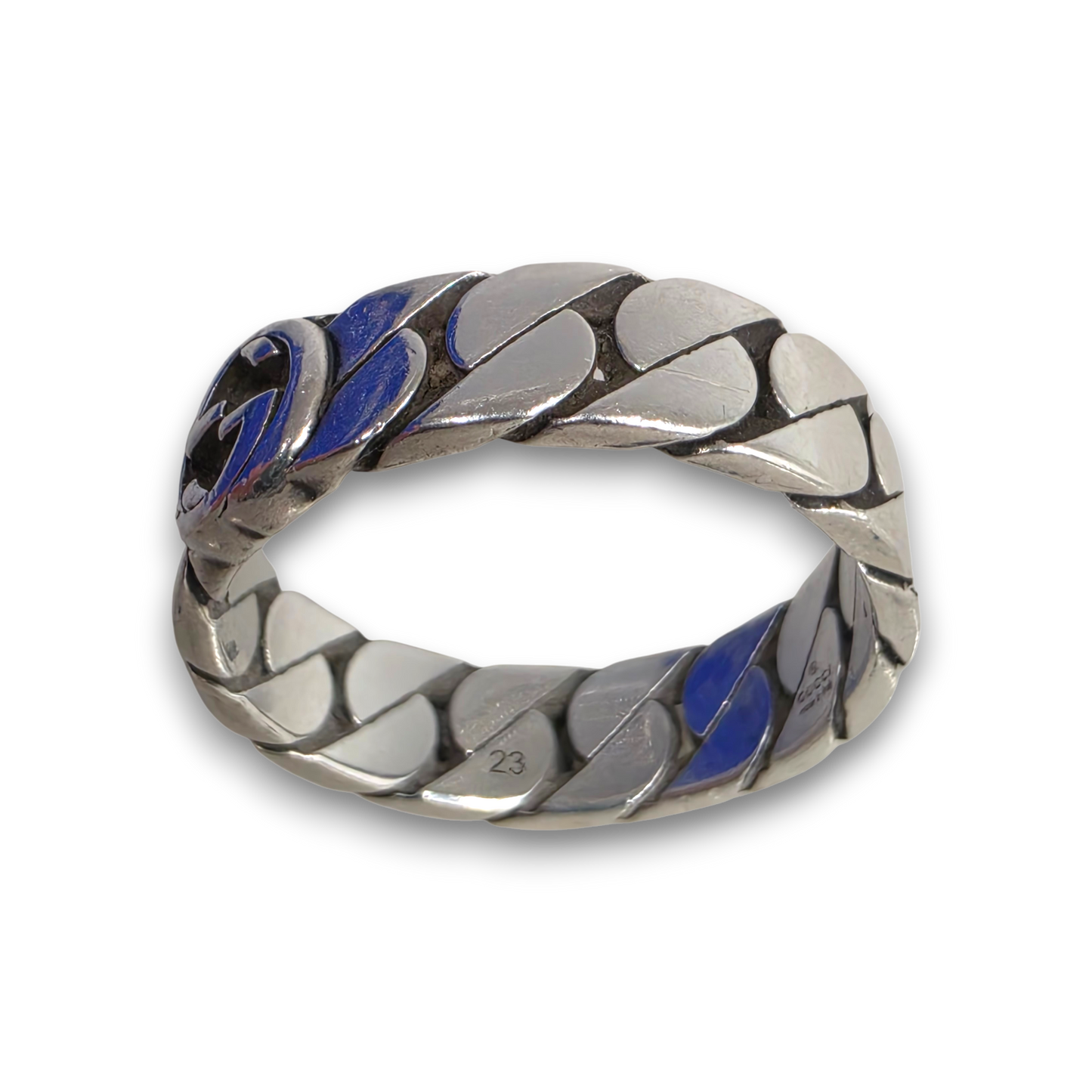 GUCCI Ring YBC661518001 Rank(B) Silver Scratch F1930FI Interlock