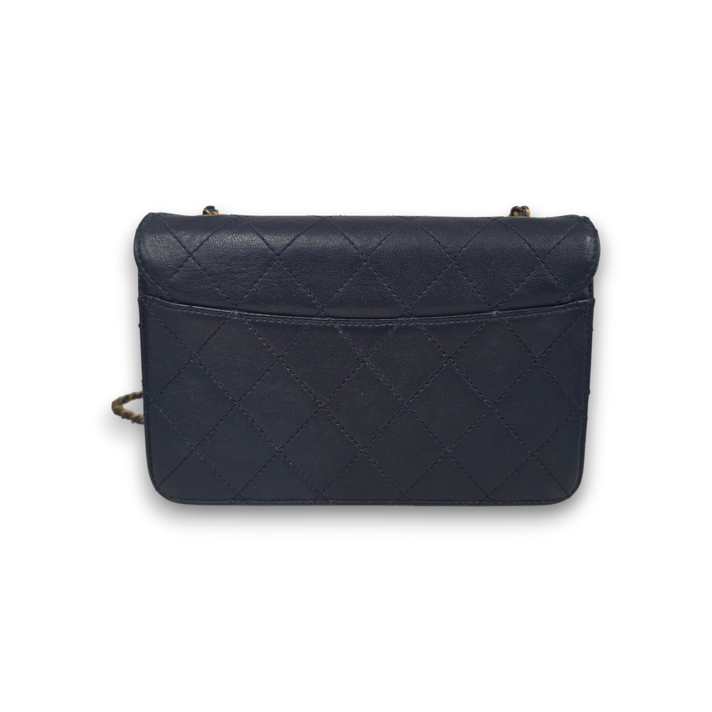 CHANEL Shoulder Bag Rank (B) Navy 22206493