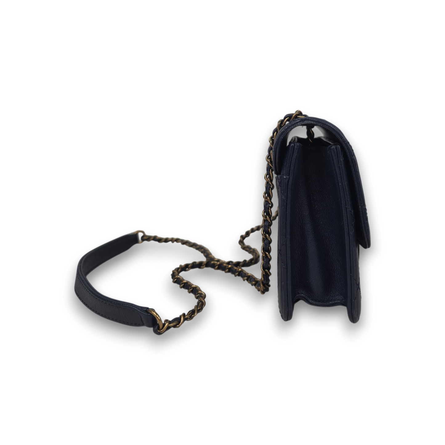 CHANEL Shoulder Bag Rank (B) Navy 22206493