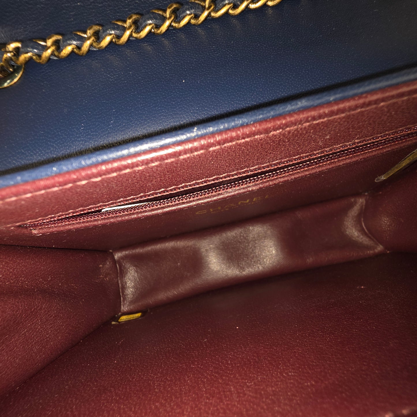 CHANEL Shoulder Bag Rank (B) Navy 22206493