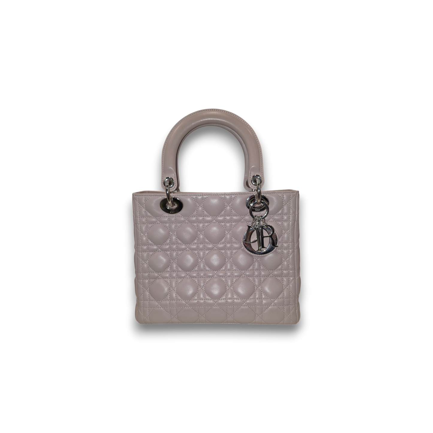 Christian Dior Hand Bag Lady Dior Medium Canage Rank (A) Light Pink 01-MA-0112