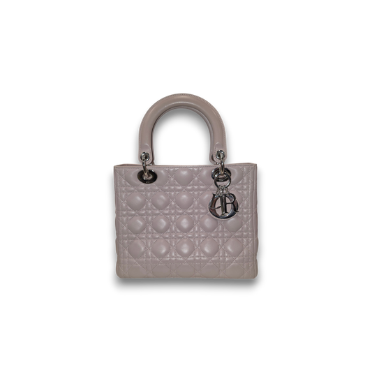 Christian Dior Hand Bag Lady Dior Medium Canage Rank (A) Light Pink 01-MA-0112