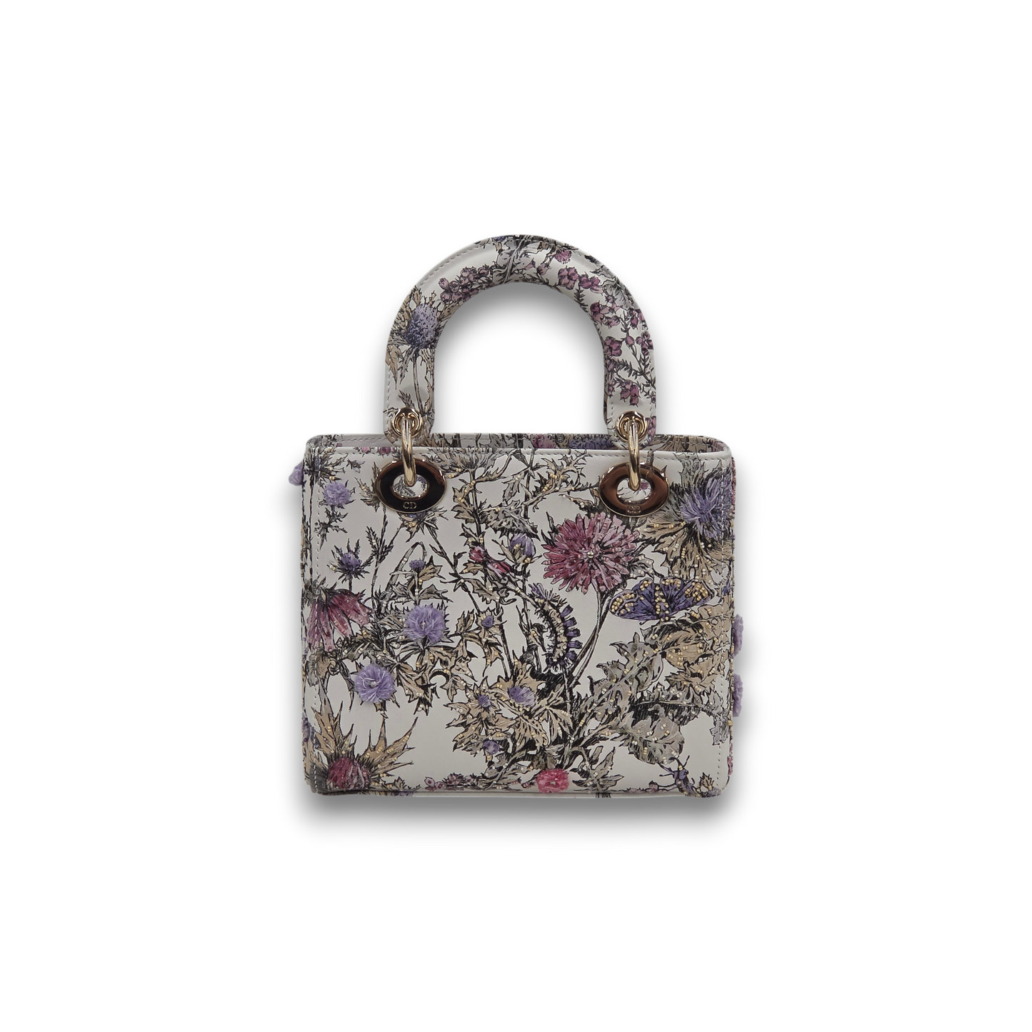 Christian Dior 2way Bag Floral Rank (A) White Multi Color With Box