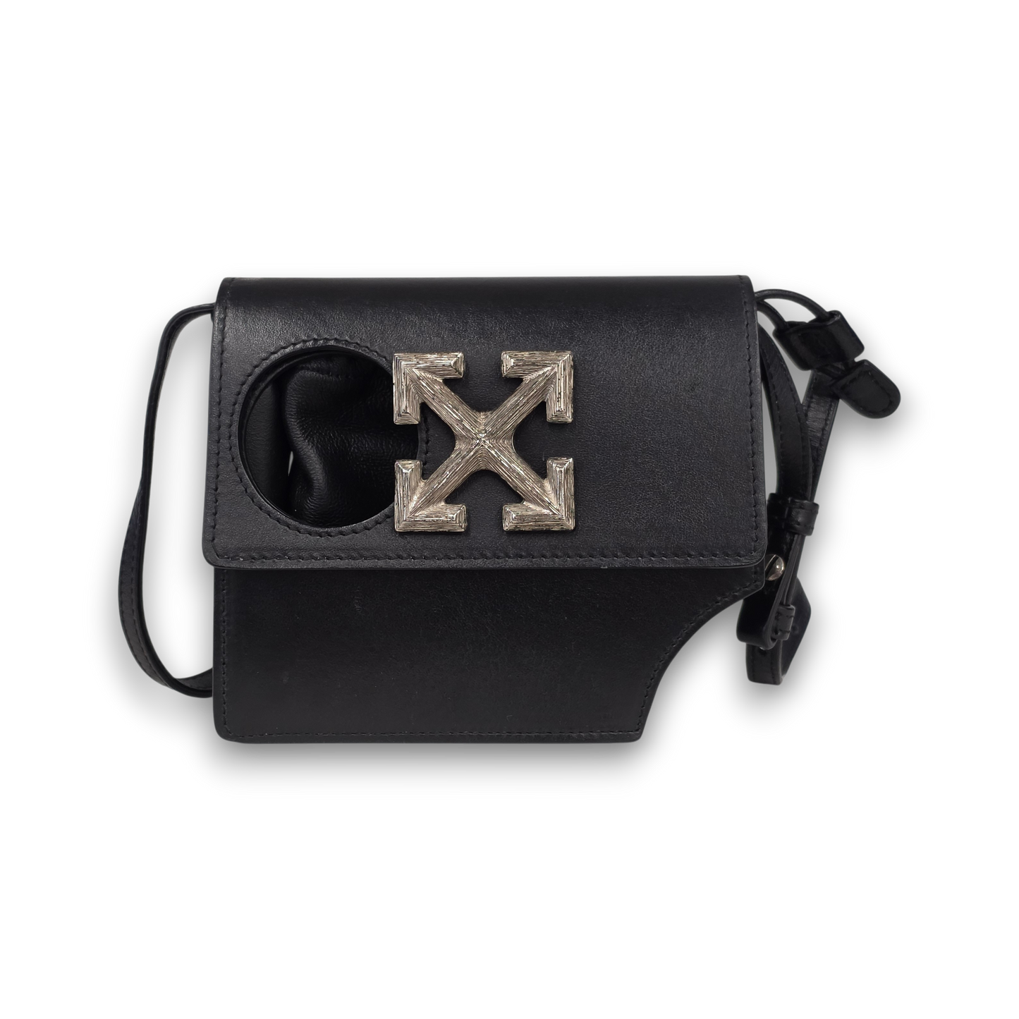 OFFWHITE Shoulder Bag Rank(B) Black Bik Plain Meteor Jitney 0.7