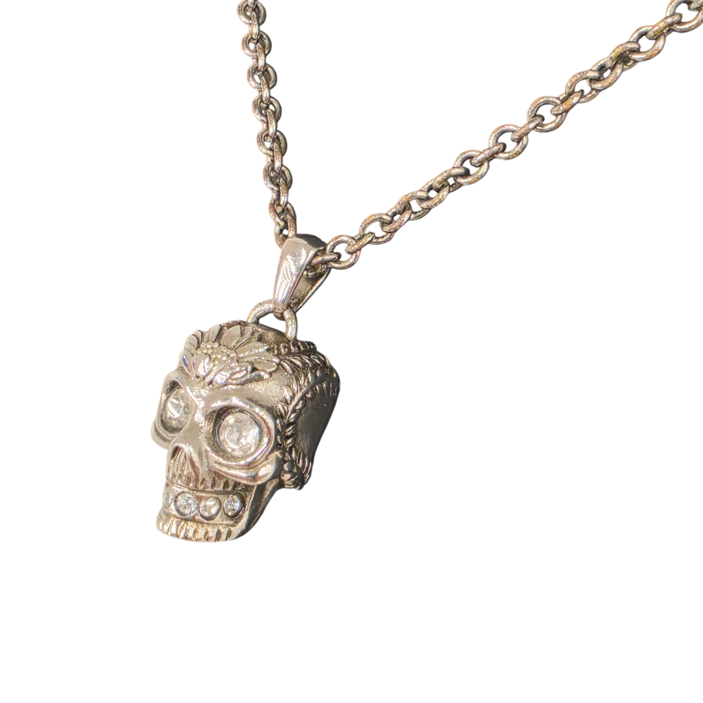 Alexander McQUEEN Necklace Rank(B) Silver Skull Pendent