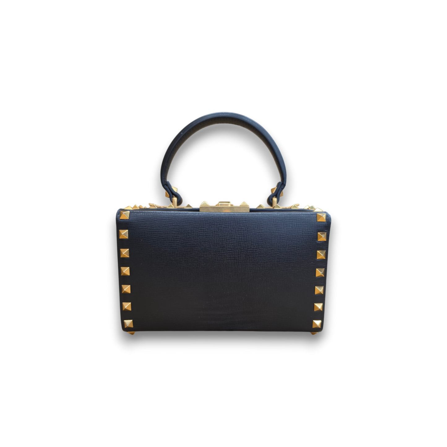 VALENTINA GARAVANI 2Way Bag Rank(B) Black Rockstud Grainy Calfskin Box