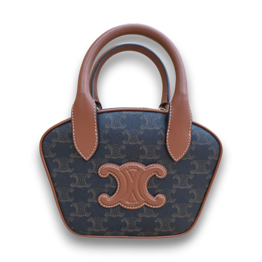 CELINE 2way Bag 110462 Rank (A) Brown FRG2262 Mini Bowling Bag