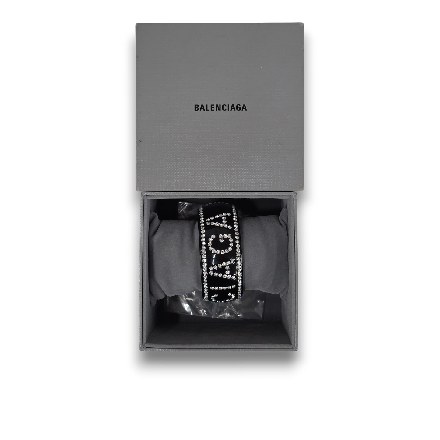 BALENCIAGA Bracelet Rank (A) Black Crystal Crush Bangle
