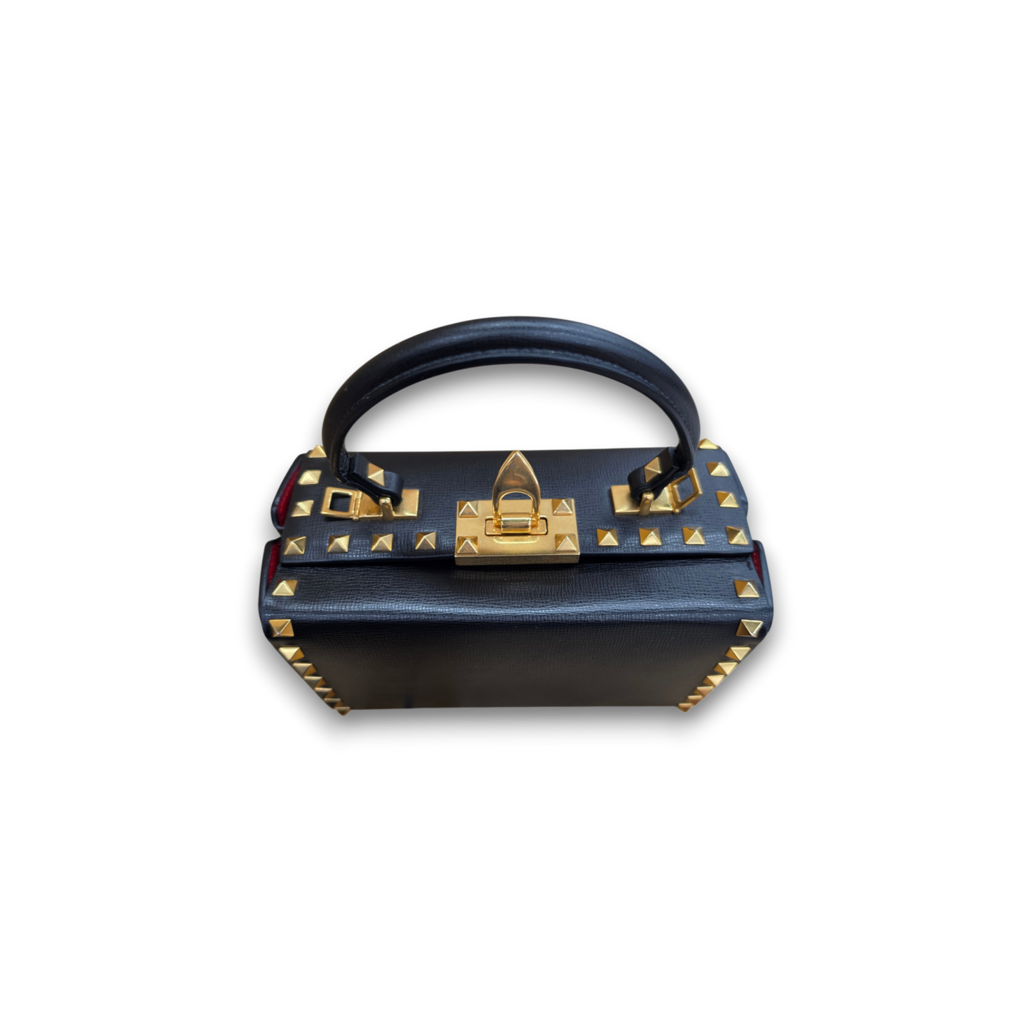 VALENTINA GARAVANI 2Way Bag Rank(B) Black Rockstud Grainy Calfskin Box