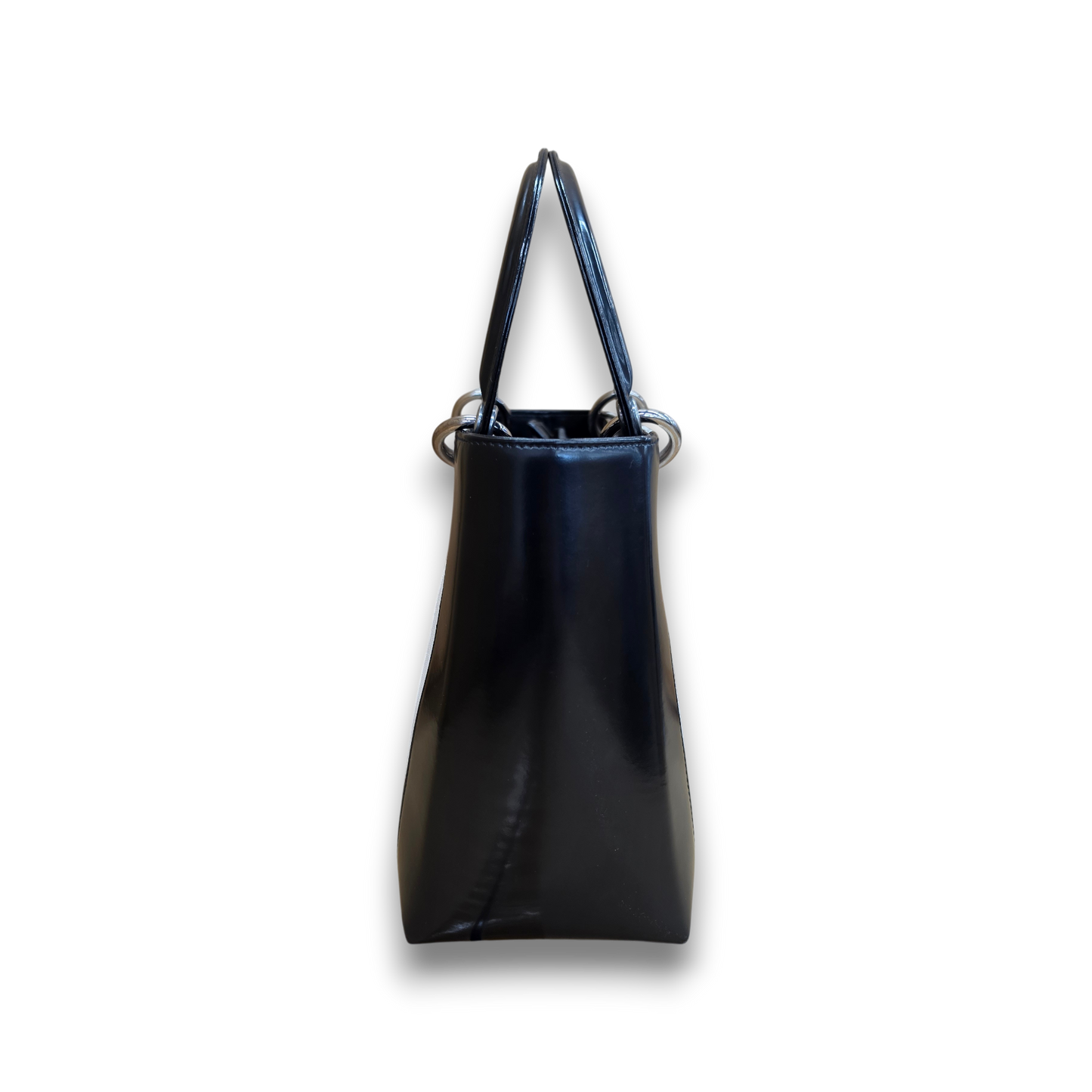 Cgristian Dior Handbag MA-0939 Rank (B) Black and White Stain Lady Dior