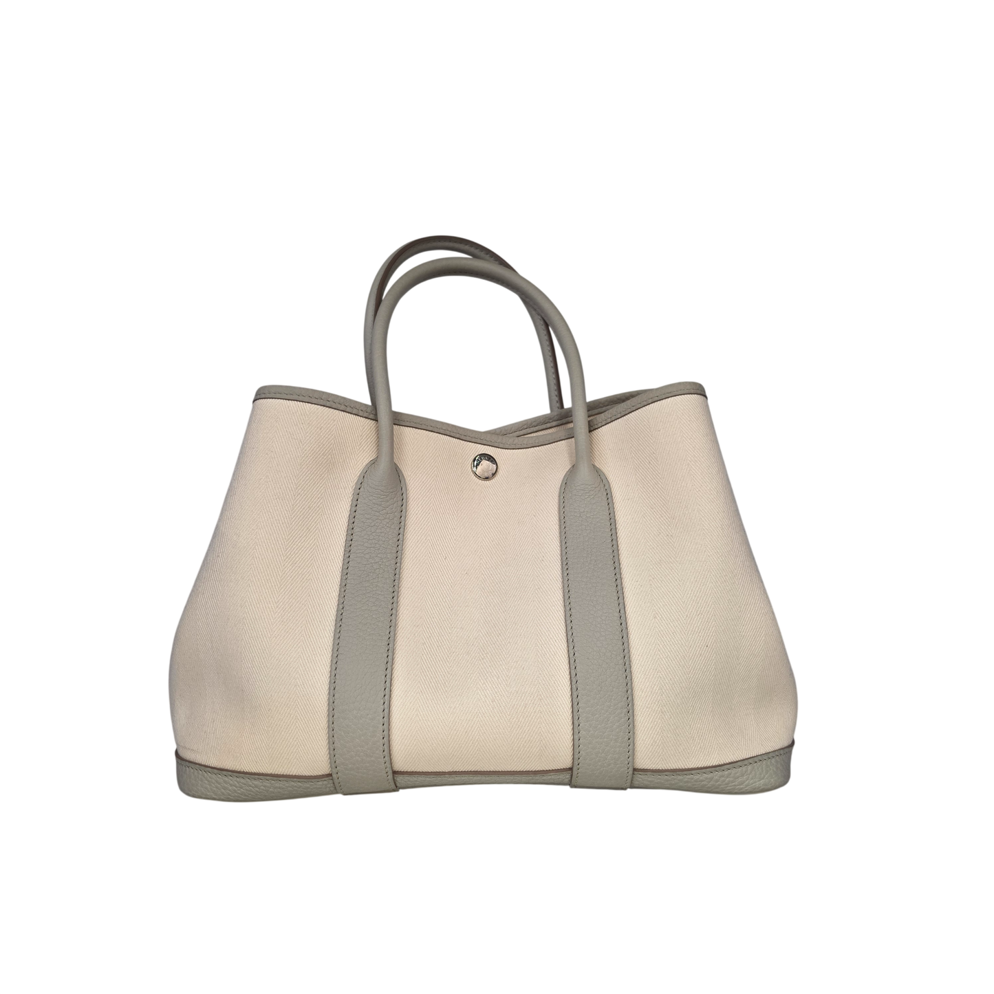 Hermes Tote Bag Rank(B) Light Gray/White Y GS006 HI Garden Party Canvas