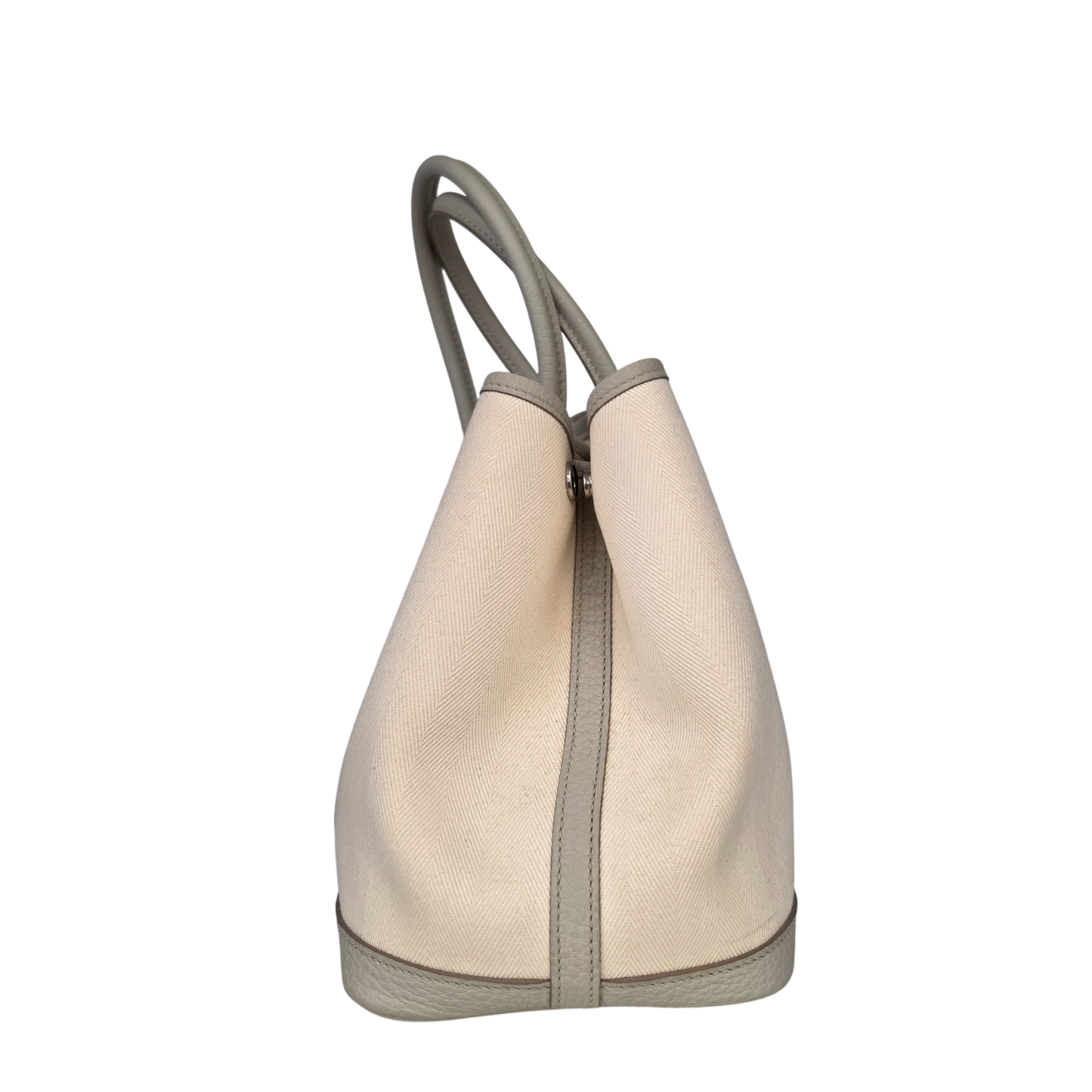 Hermes Tote Bag Rank(B) Light Gray/White Y GS006 HI Garden Party Canvas
