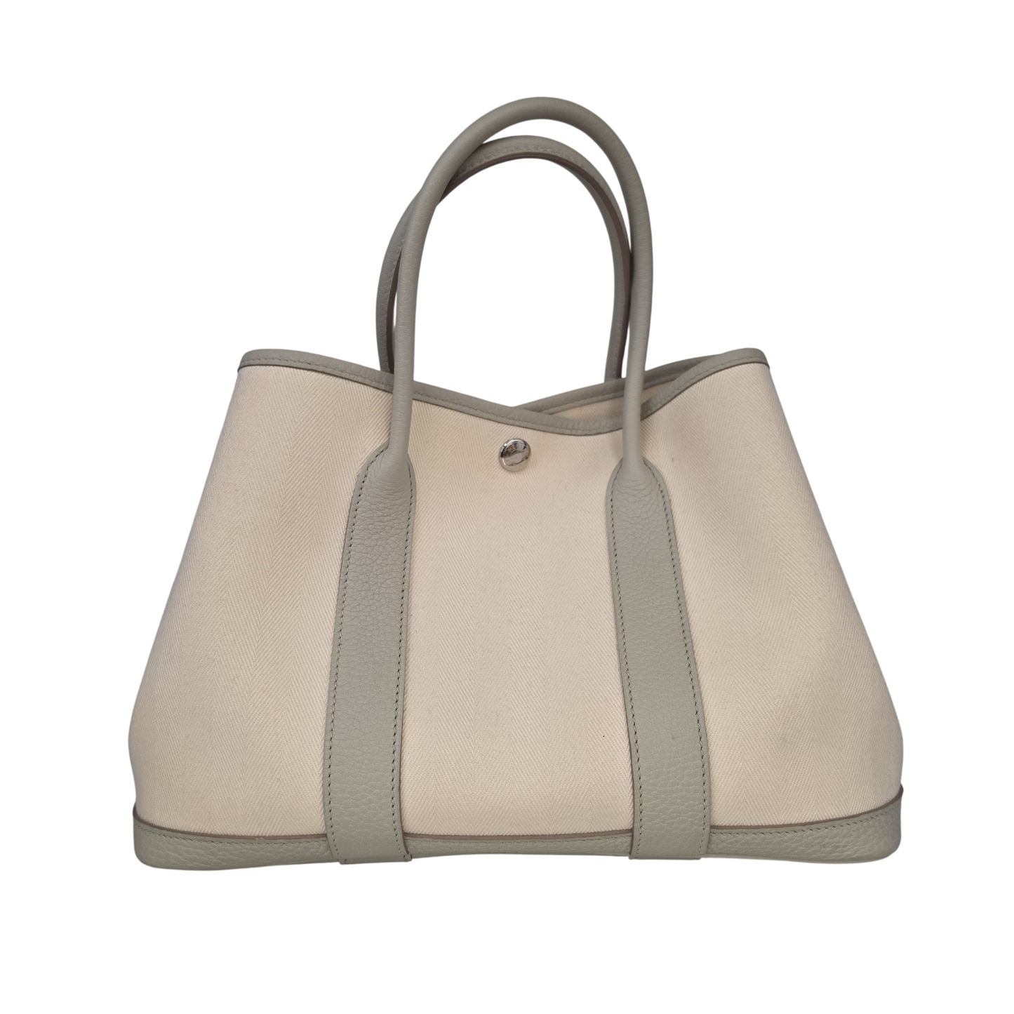 Hermes Tote Bag Rank(B) Light Gray/White Y GS006 HI Garden Party Canvas
