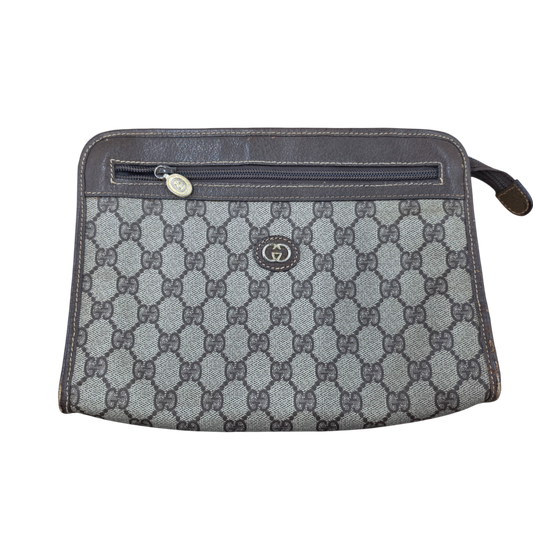 GUCCI Clutch Bag 014.122.6063 Rank (B) Brown Scratch Vintage