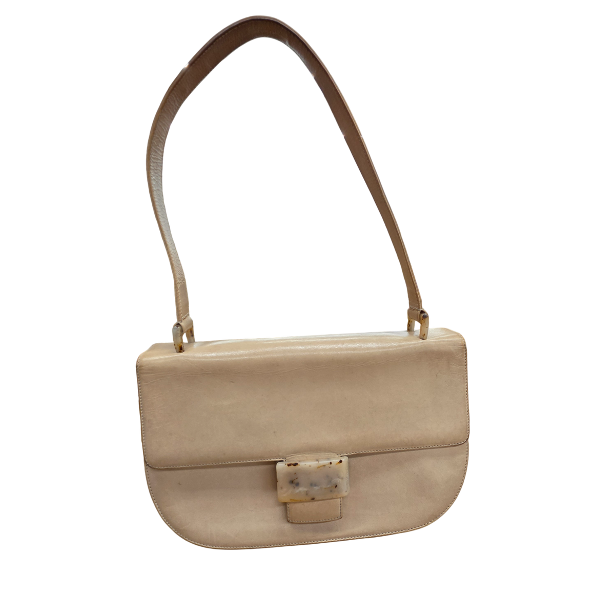 Prada Shoulder Bag B6662 Rank (B) Beige Ds-colored*/Damage 28